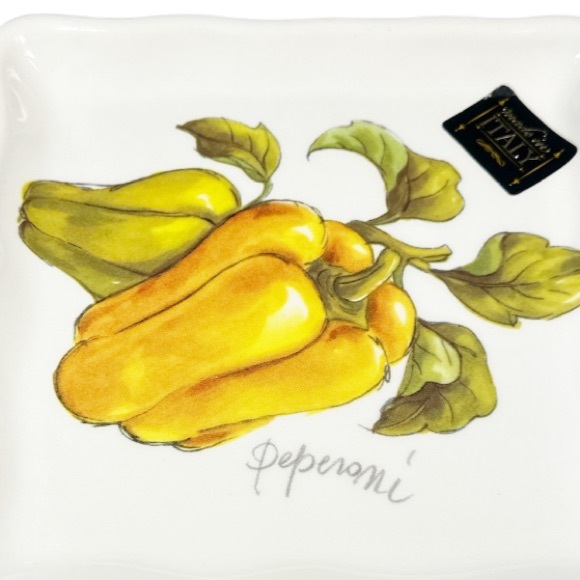 NEW EFFETTI Italy Square BELL PEPPER Appetizer Serving Plate - Picture 3 of 5